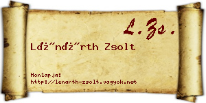 Lénárth Zsolt névjegykártya