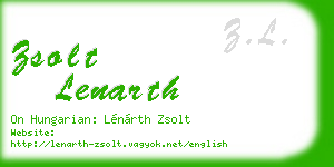 zsolt lenarth business card